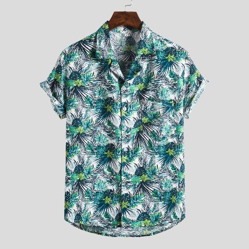 Men's Short Sleeve Floral Shirt Beach Shirt