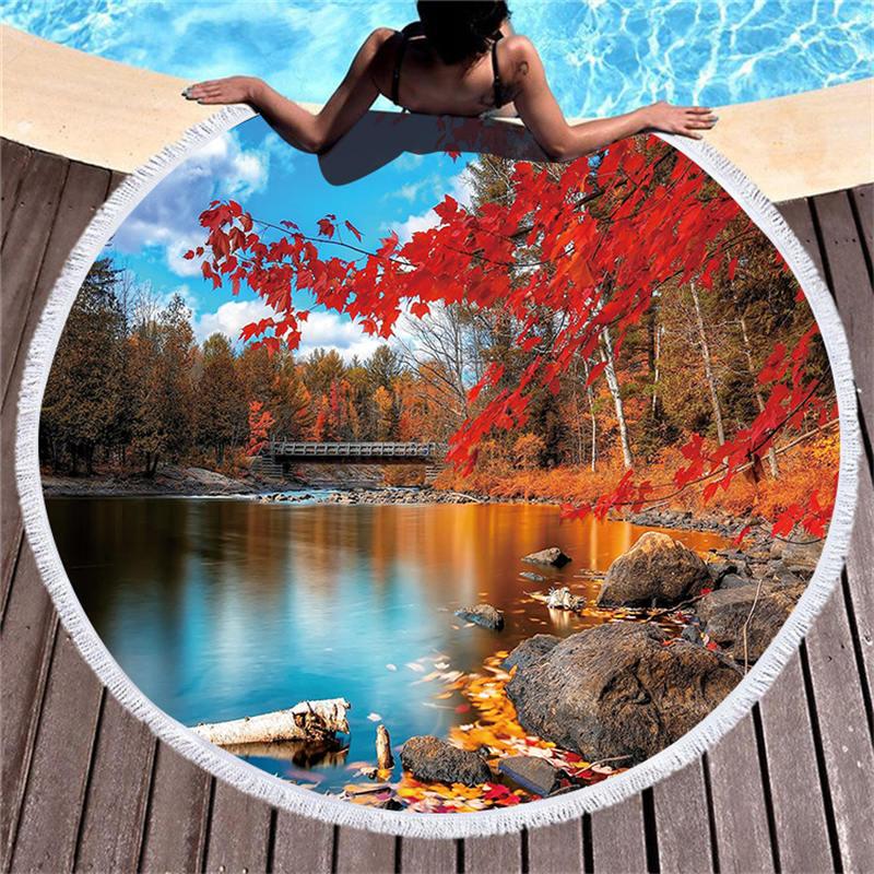 Round Printed Beach Towel - My Beach Kit