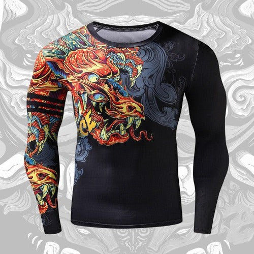 Flaming Dragon BJJ Rash Guard - My Beach Kit