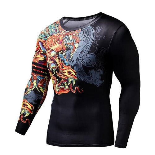Flaming Dragon BJJ Rash Guard - My Beach Kit