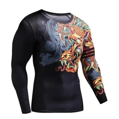 Flaming Dragon BJJ Rash Guard - My Beach Kit