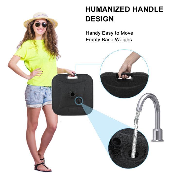 Umbrella Base 18 In Square Outdoor Market Stand Heavy Duty-Water Filled 53 lb - My Beach Kit