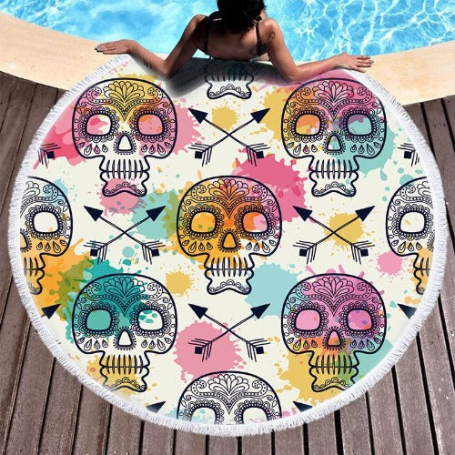 Round Printed Beach Towel - My Beach Kit