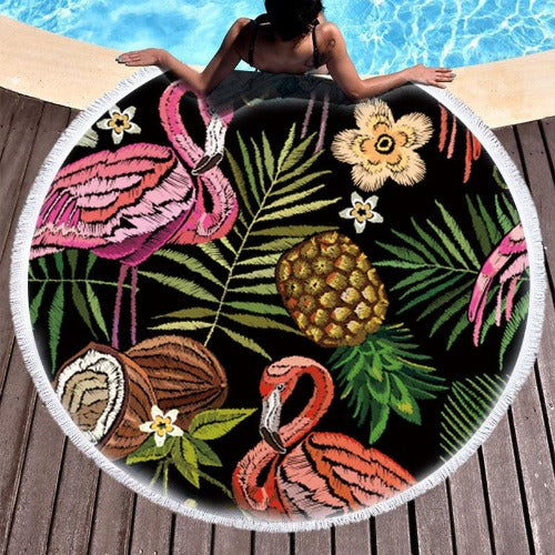 Round Printed Beach Towel - My Beach Kit