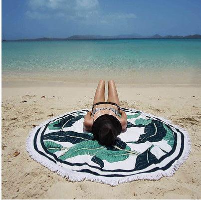 Microfiber Round Fringed Beach Towel - My Beach Kit