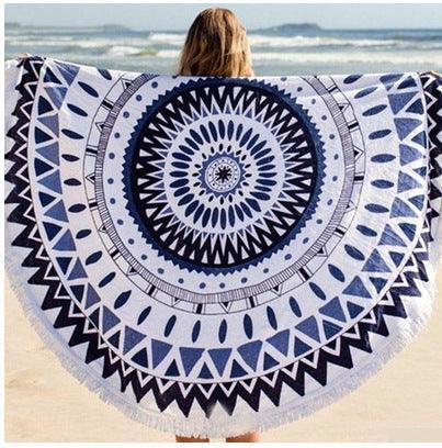 Microfiber Round Fringed Beach Towel - My Beach Kit