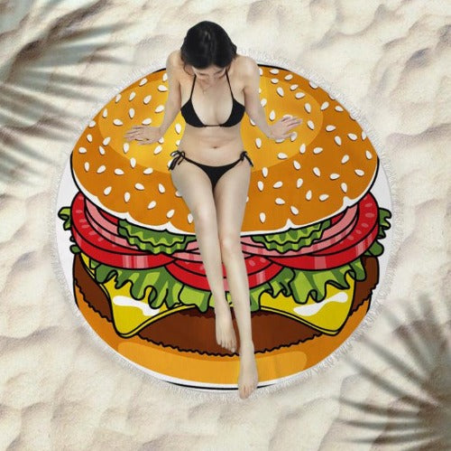 Microfiber Round Fringed Beach Towel - My Beach Kit