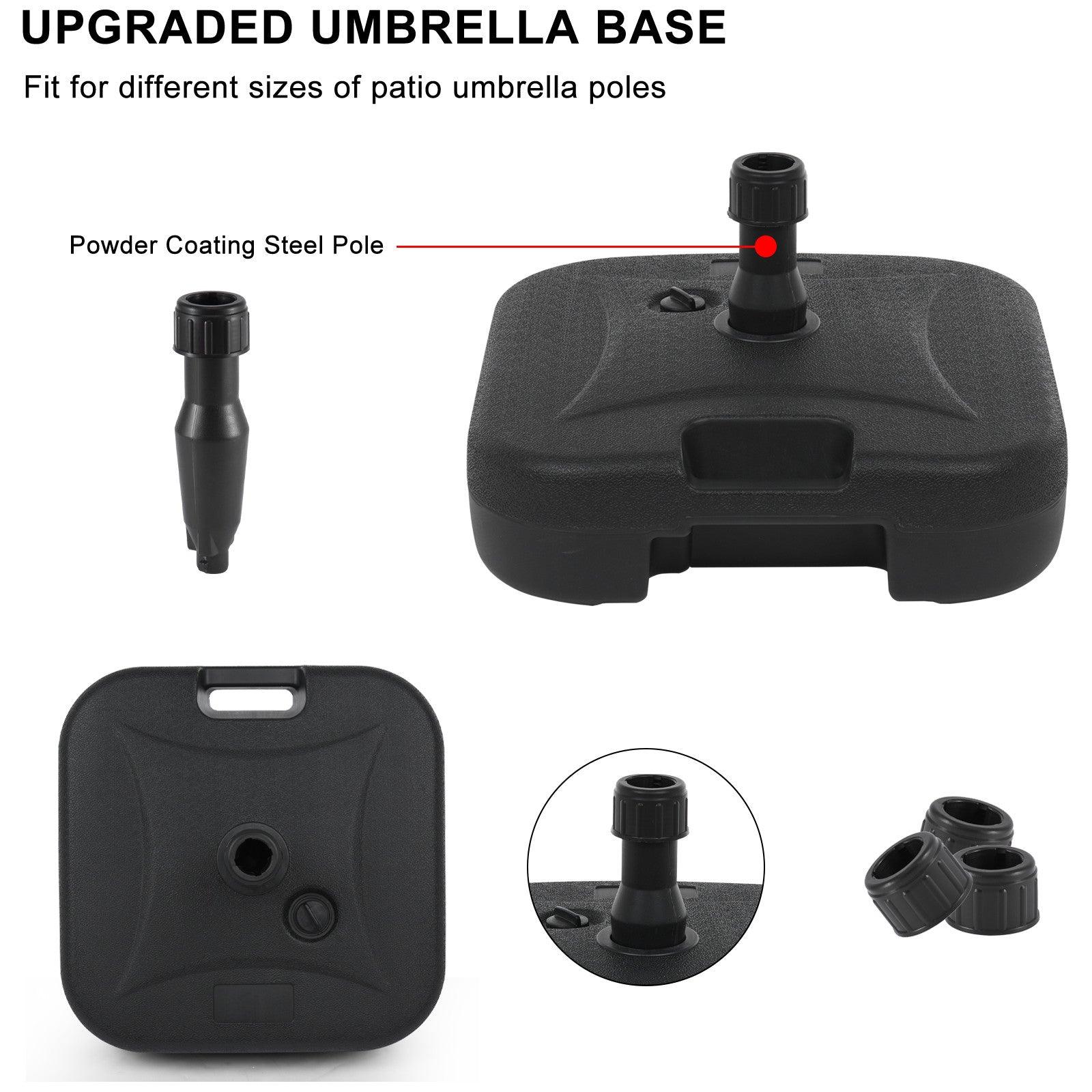 Umbrella Base 18 In Square Outdoor Market Stand Heavy Duty-Water Filled 53 lb - My Beach Kit