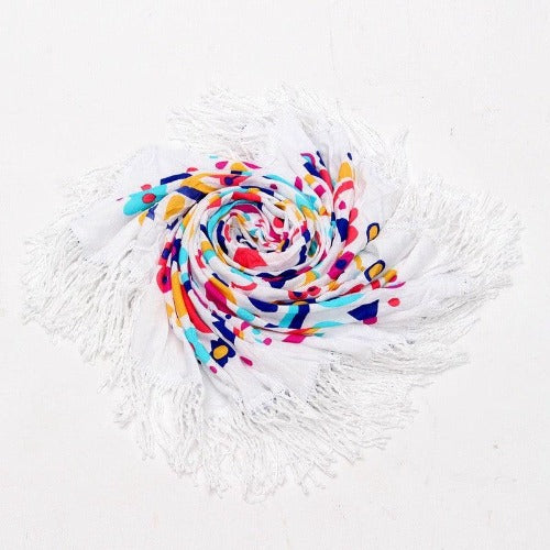 Printed Tassel Round Beach Mat - My Beach Kit