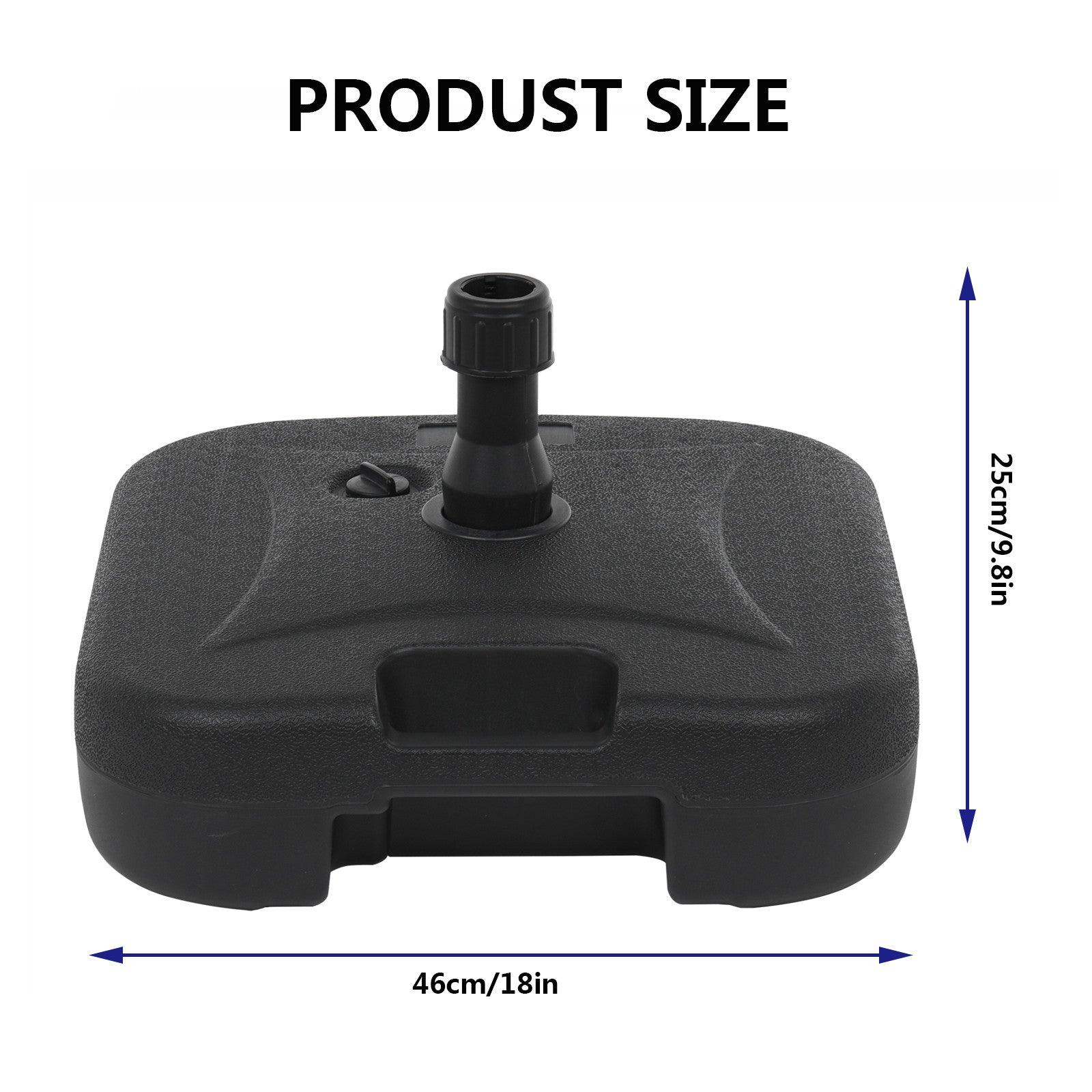Umbrella Base 18 In Square Outdoor Market Stand Heavy Duty-Water Filled 53 lb - My Beach Kit