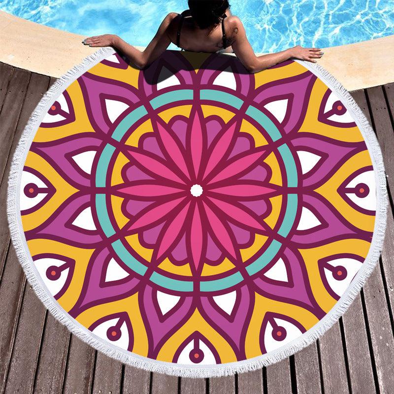 Fringed Round Beach Towel - My Beach Kit
