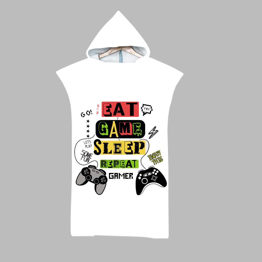 Beach Swim Print Hooded Towel - My Beach Kit