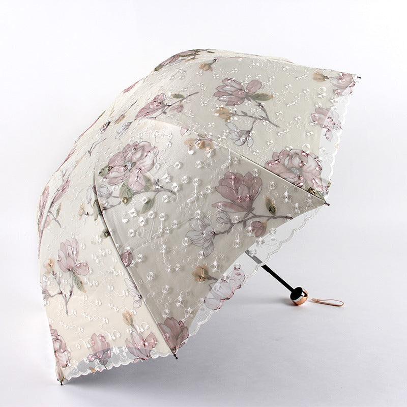 Double Lace Embroidered Sunshade Umbrella - My Beach Kit