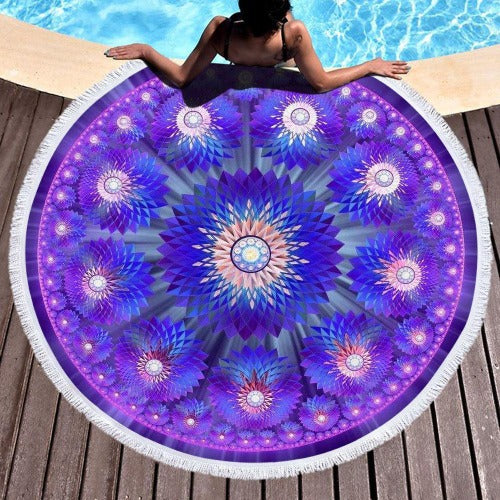 Microfiber 3D Printed Round Beach Towel - My Beach Kit