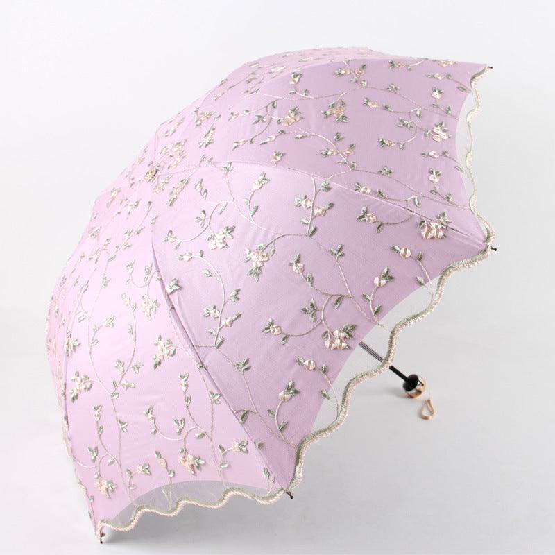 Double Lace Embroidered Sunshade Umbrella - My Beach Kit