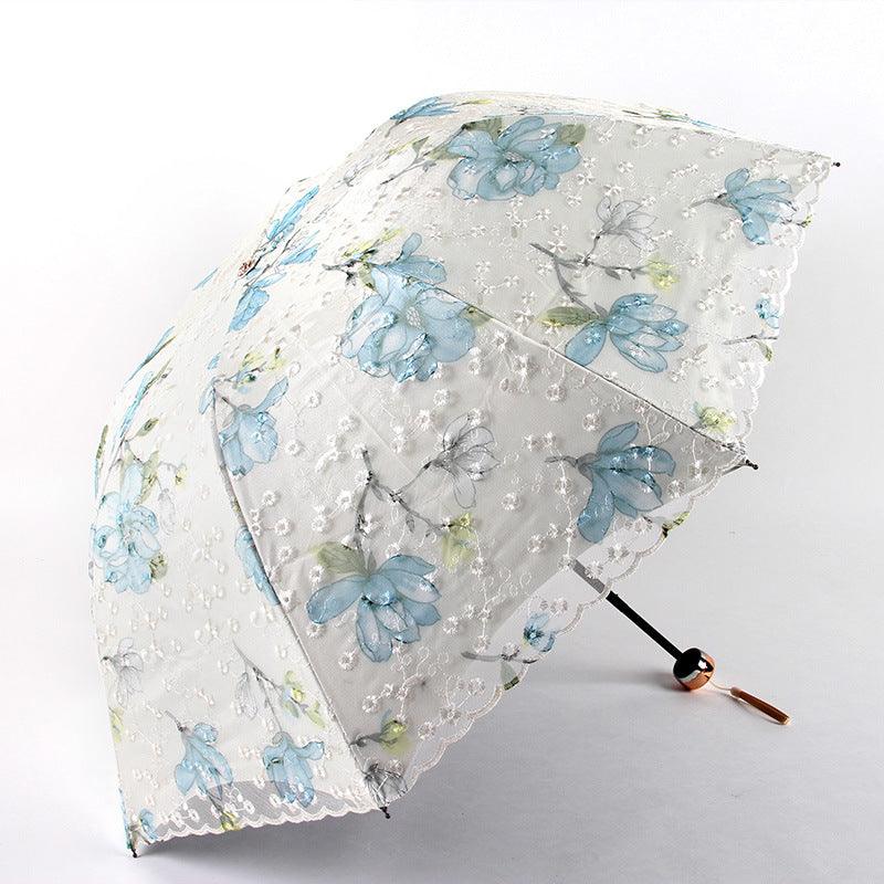 Double Lace Embroidered Sunshade Umbrella - My Beach Kit