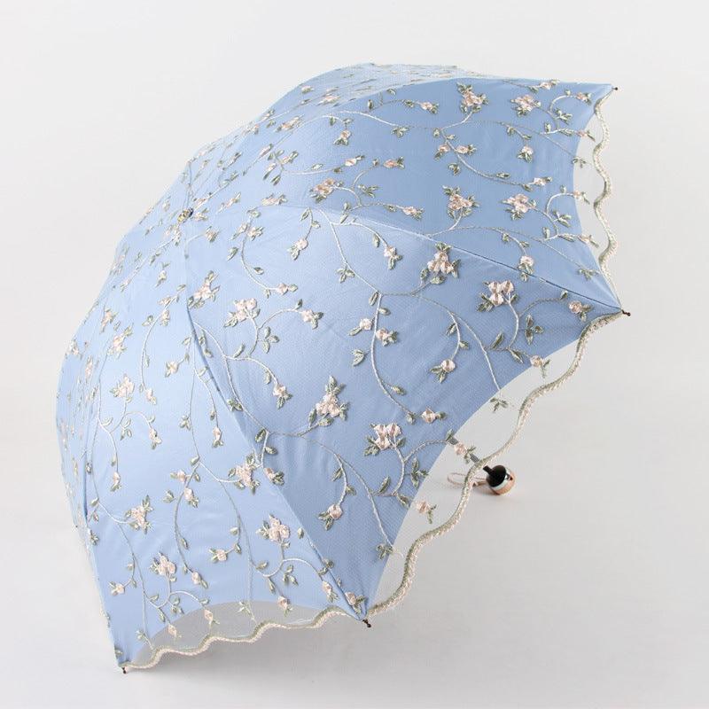 Double Lace Embroidered Sunshade Umbrella - My Beach Kit