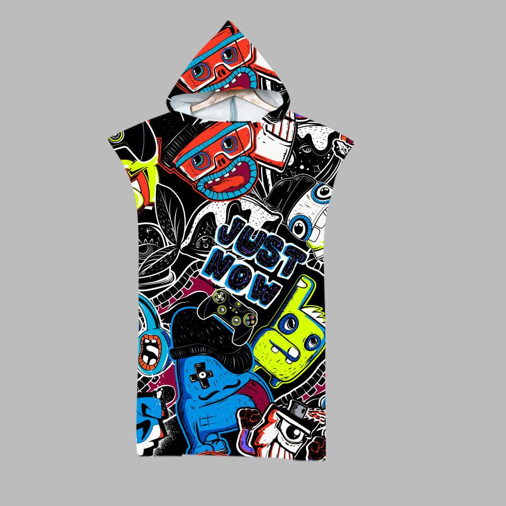 Beach Swim Print Hooded Towel - My Beach Kit