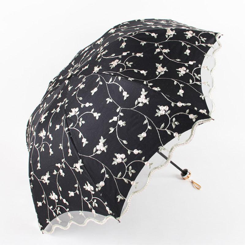 Double Lace Embroidered Sunshade Umbrella - My Beach Kit