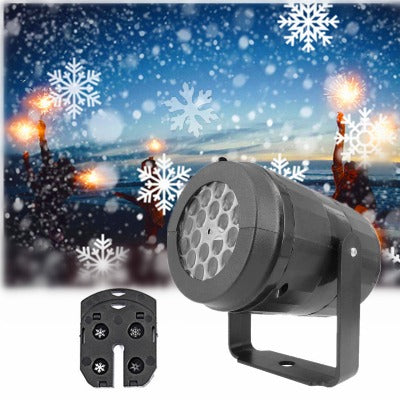 2023 Christmas Party Lights Snowflake Projector Light Led Stage Light Rotating Xmas Pattern Outdoor Holiday Lighting Garden Christmas Decor - My Beach Kit