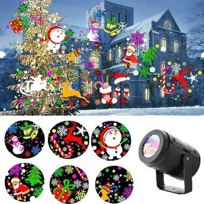 2023 Christmas Party Lights Snowflake Projector Light Led Stage Light Rotating Xmas Pattern Outdoor Holiday Lighting Garden Christmas Decor - My Beach Kit