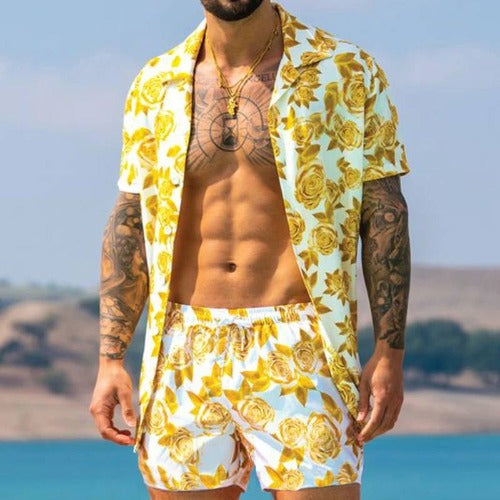 Short Sleeve Beach Shirt With Short Pants