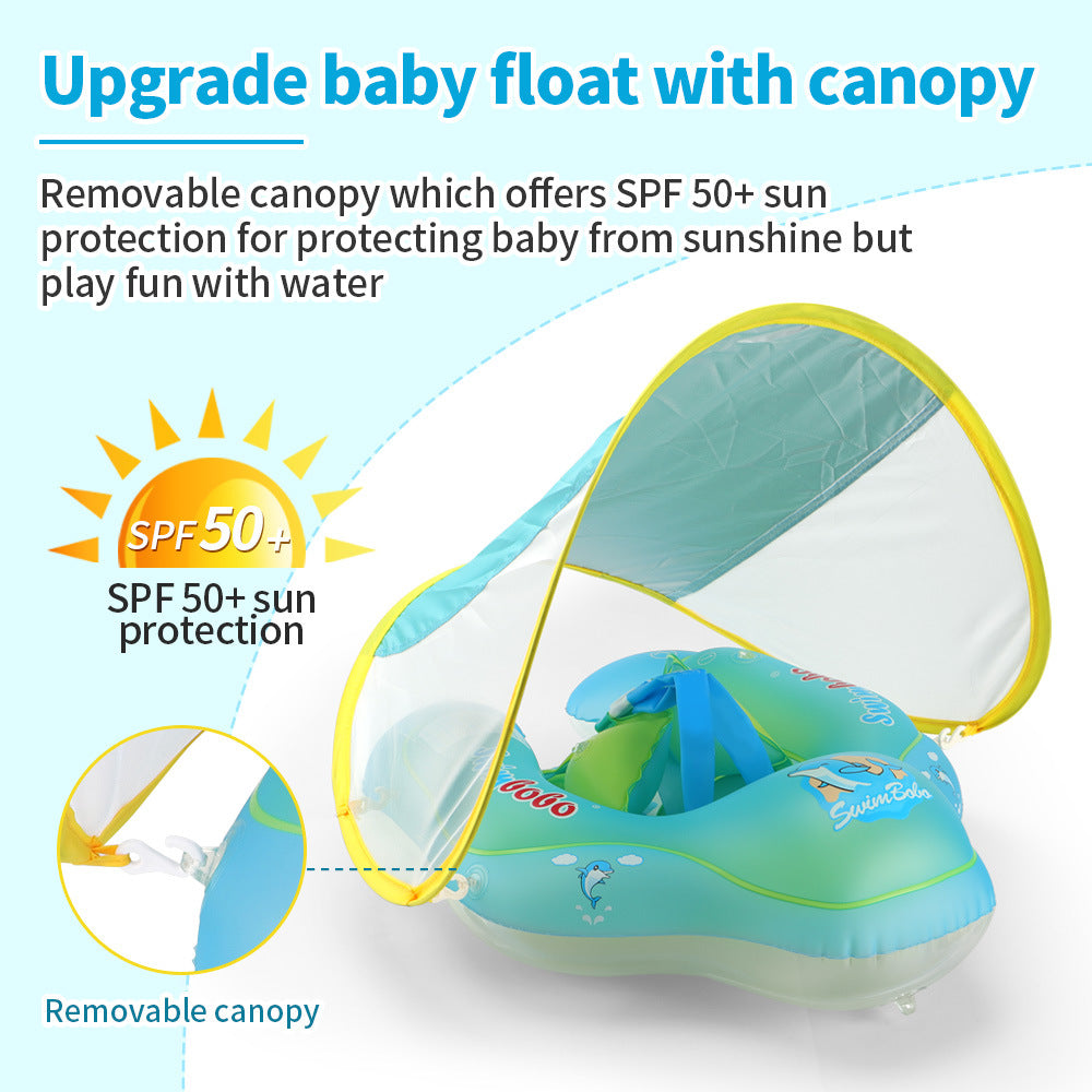 Baby Swimming Float With Canopy Inflatable Infant Floating Ring Kids S