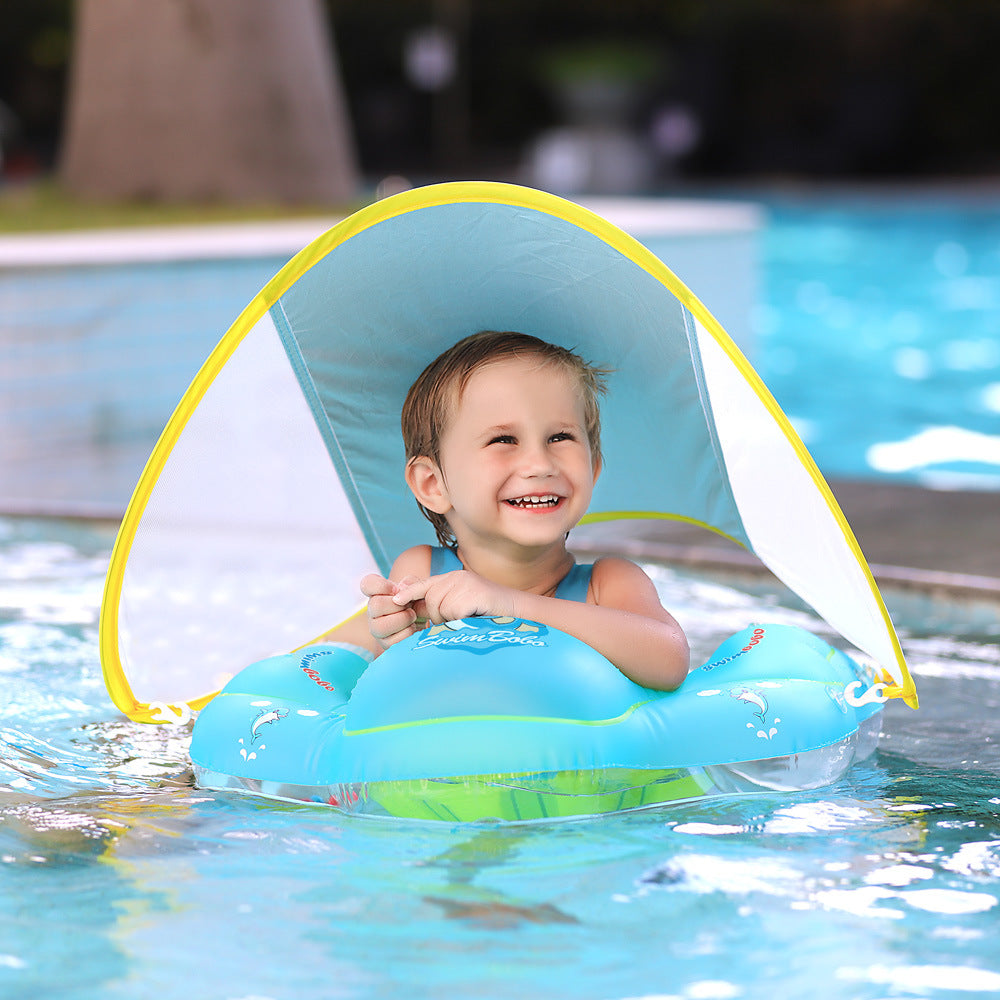 Baby Swimming Float With Canopy Inflatable Infant Floating Ring Kids S