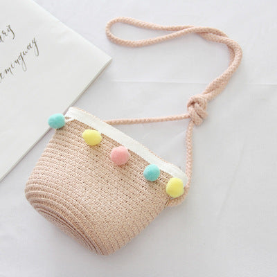 Summer Children'S Bags, Hats, Female Decoration, Small Colored Balls, Sunscreen, Lace, Beach Hats, Breathable Sandals