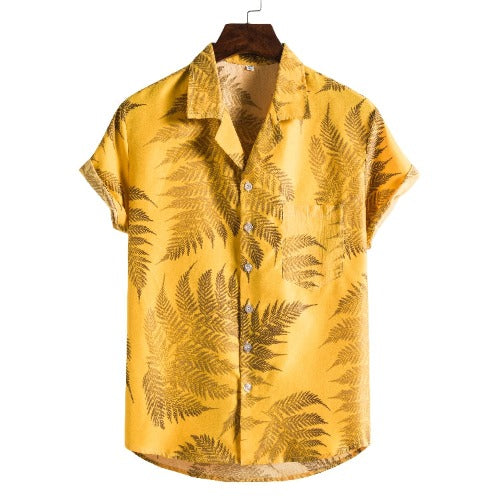 Men Short sleeved beach shirts