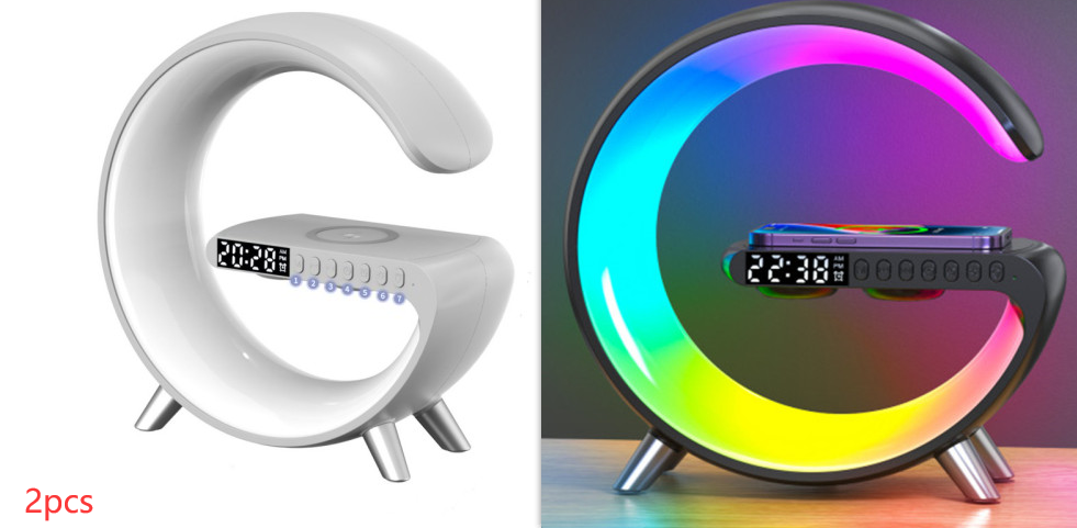 2023 New Intelligent G Shaped LED Lamp Bluetooth Speake Wireless Charger Atmosphere Lamp App Control For Bedroom Home Decor - My Beach Kit