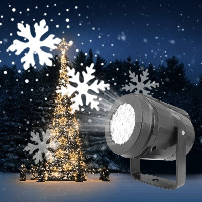 2023 Christmas Party Lights Snowflake Projector Light Led Stage Light Rotating Xmas Pattern Outdoor Holiday Lighting Garden Christmas Decor - My Beach Kit