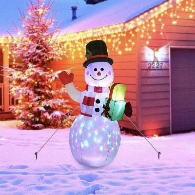 Christmas LED Lights Glowing Santa Tree Snowman Inflatable Doll Outdoor Yard Garden Decor - My Beach Kit