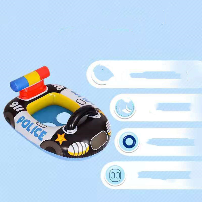 Children's New Swimming Ring PVC Inflatable Police Car Swimming Ring