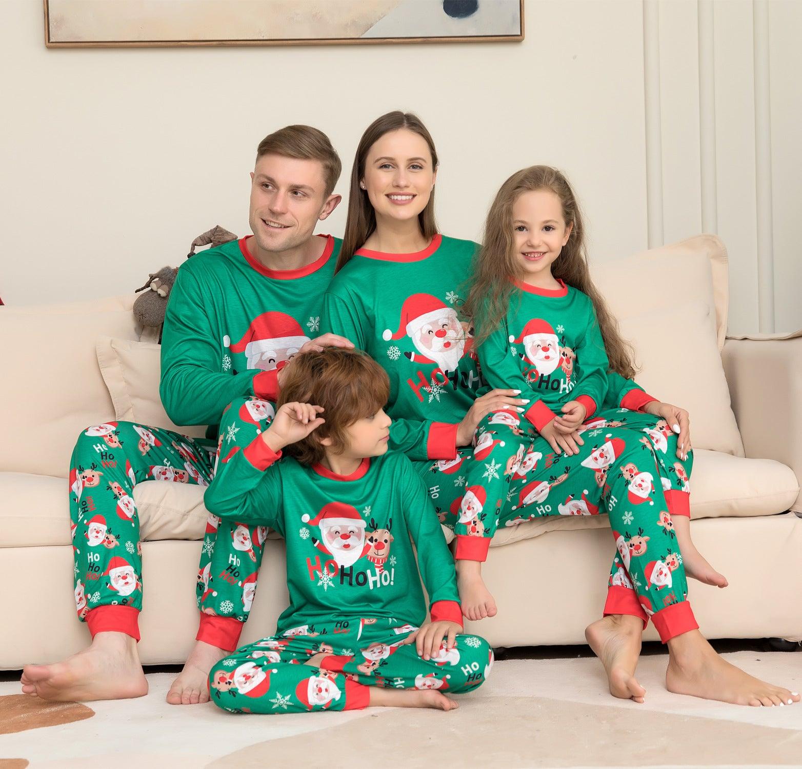 Christmas Pajamas For Family Matching Family Christmas PJs Sets Santa Claus Printed Top Sleepwear - My Beach Kit