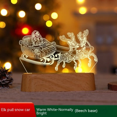 Christmas Decoration 3D Lamp Acrylic LED Night Lights - My Beach Kit