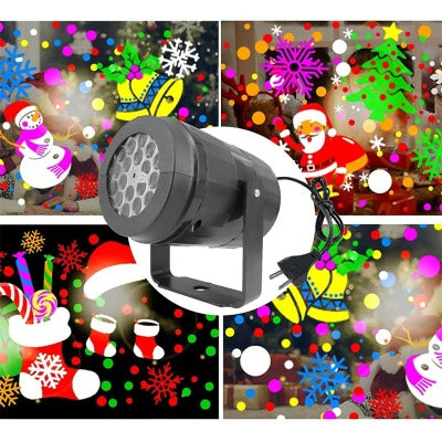 2023 Christmas Party Lights Snowflake Projector Light Led Stage Light Rotating Xmas Pattern Outdoor Holiday Lighting Garden Christmas Decor - My Beach Kit