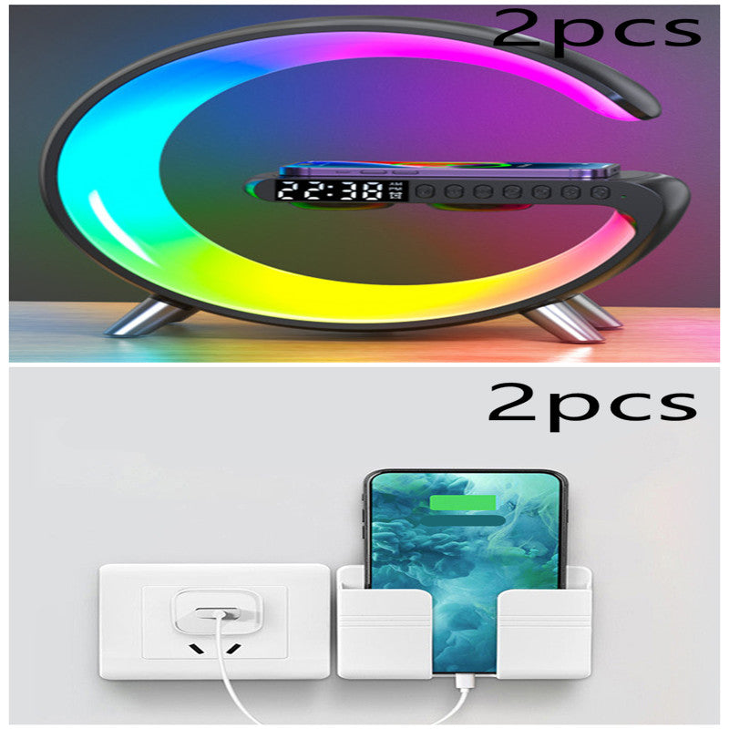 2023 New Intelligent G Shaped LED Lamp Bluetooth Speake Wireless Charger Atmosphere Lamp App Control For Bedroom Home Decor - My Beach Kit