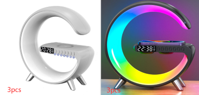 2023 New Intelligent G Shaped LED Lamp Bluetooth Speake Wireless Charger Atmosphere Lamp App Control For Bedroom Home Decor - My Beach Kit