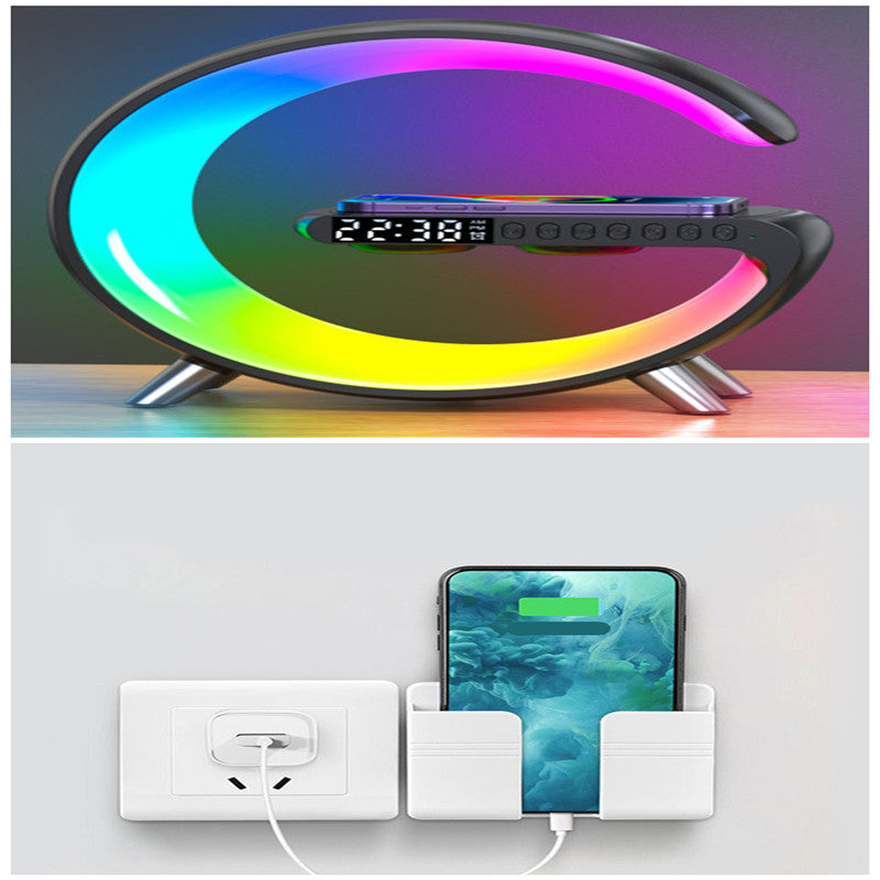 2023 New Intelligent G Shaped LED Lamp Bluetooth Speake Wireless Charger Atmosphere Lamp App Control For Bedroom Home Decor - My Beach Kit