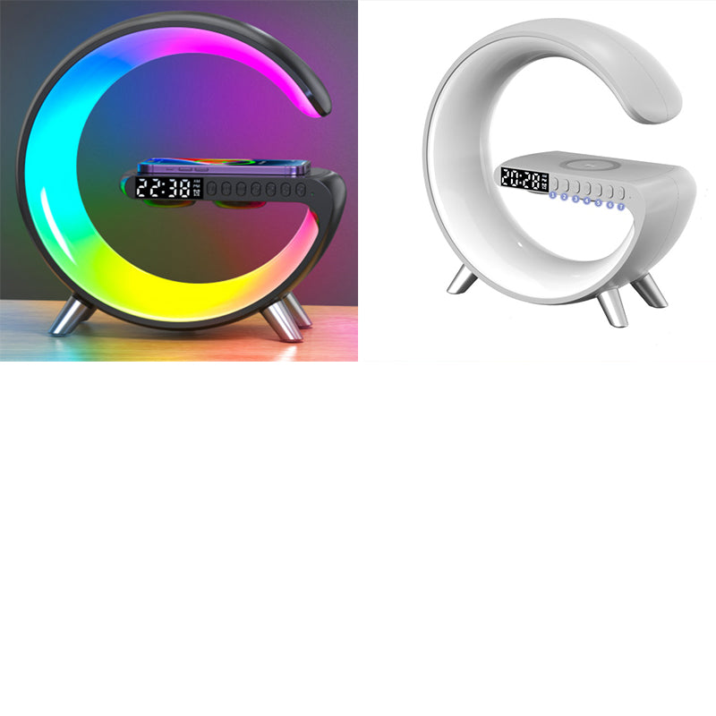 2023 New Intelligent G Shaped LED Lamp Bluetooth Speake Wireless Charger Atmosphere Lamp App Control For Bedroom Home Decor - My Beach Kit