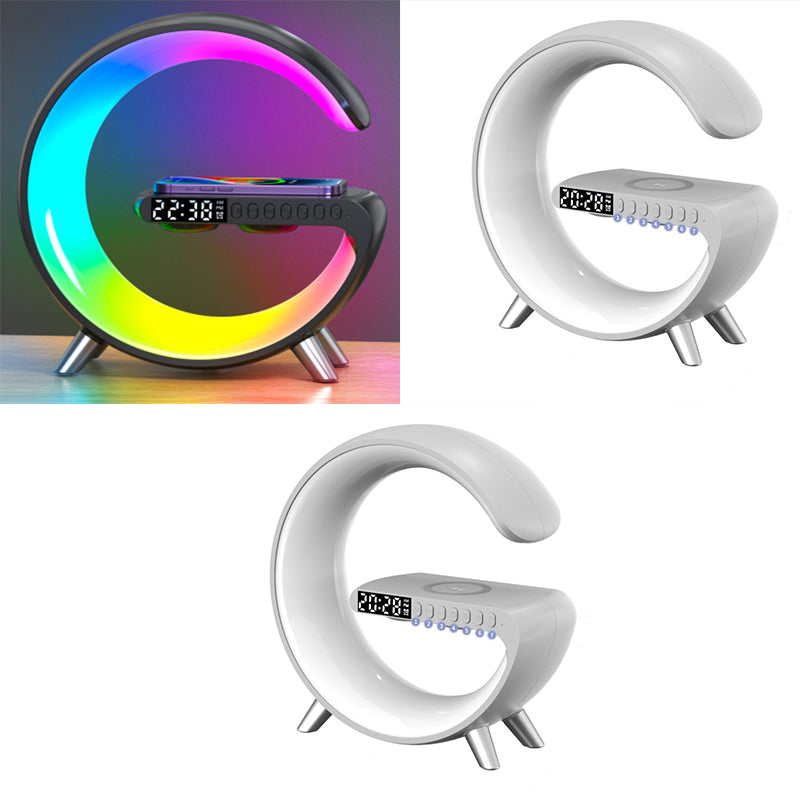 2023 New Intelligent G Shaped LED Lamp Bluetooth Speake Wireless Charger Atmosphere Lamp App Control For Bedroom Home Decor - My Beach Kit