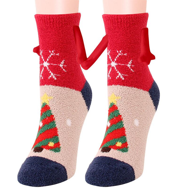 Christmas Supplies Magnetic Suction Hand In Hand Couple Socks - My Beach Kit