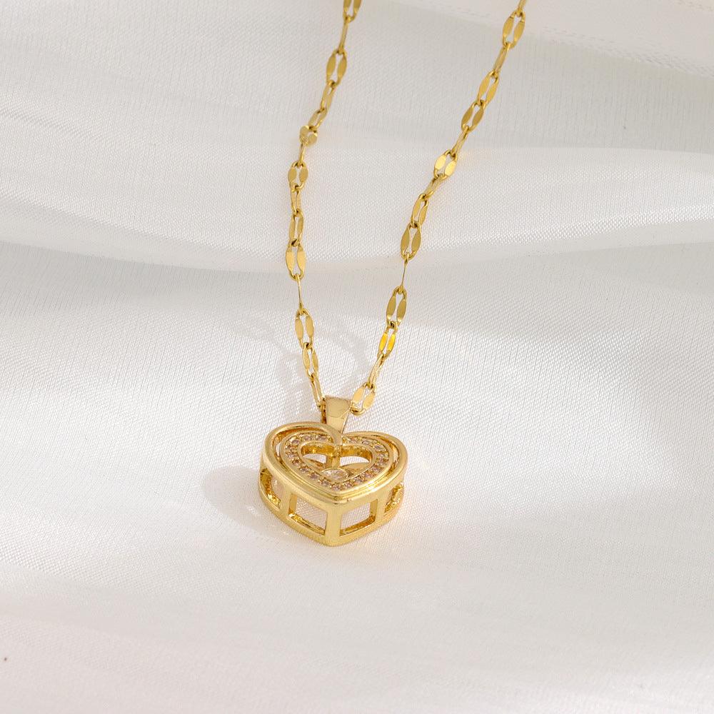 Double-layer Smart Love Pendant Titanium Steel Necklace Jewelry Woman - My Beach Kit