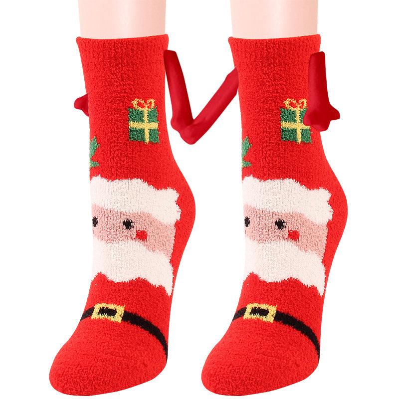 Christmas Supplies Magnetic Suction Hand In Hand Couple Socks - My Beach Kit