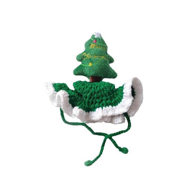 Christmas Tree Pet Head Cover Crocheted Hand-woven - My Beach Kit