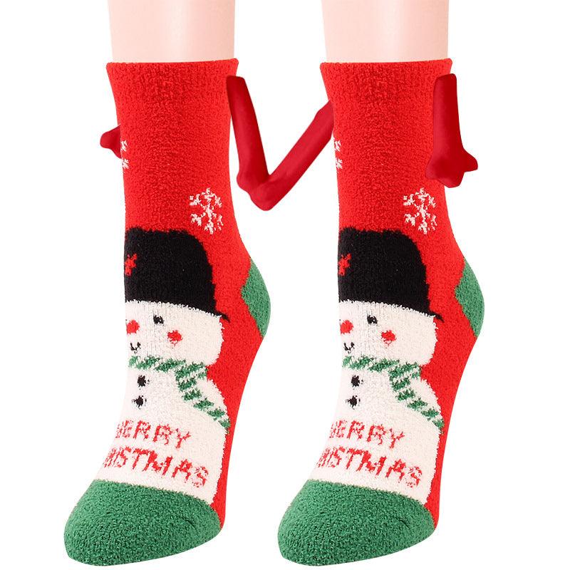 Christmas Supplies Magnetic Suction Hand In Hand Couple Socks - My Beach Kit