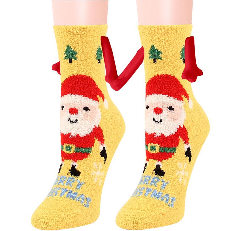 Christmas Supplies Magnetic Suction Hand In Hand Couple Socks - My Beach Kit