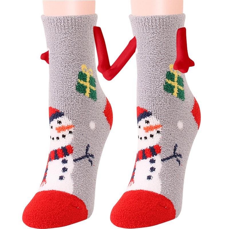 Christmas Supplies Magnetic Suction Hand In Hand Couple Socks - My Beach Kit