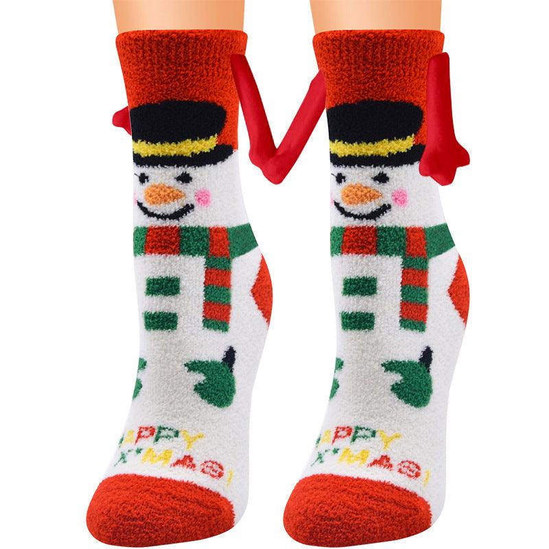 Christmas Supplies Magnetic Suction Hand In Hand Couple Socks - My Beach Kit